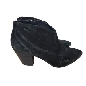 Belle Sigerson Morrison Ankle Boots Womens 8.5 B Black Suede Side Zip Minimalist